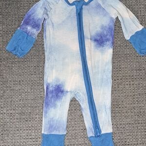Little Sleepies Blue and White Bodysuit